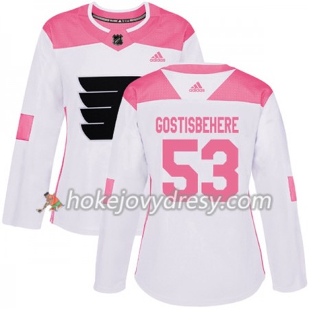 Dámské Hokejový Dres Philadelphia Flyers Shayne Gostisbehere 53 Bílá 2017-2018 Adidas Růžová Fashion Authentic